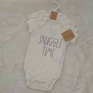 Dunn Onesie Set 6/9 months Snuggle Time, Love Bug, Mighty Cute